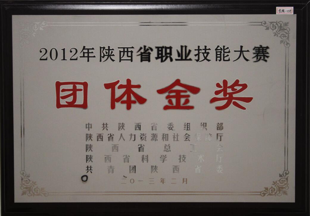2012年陕西省职业技能大赛团体金奖